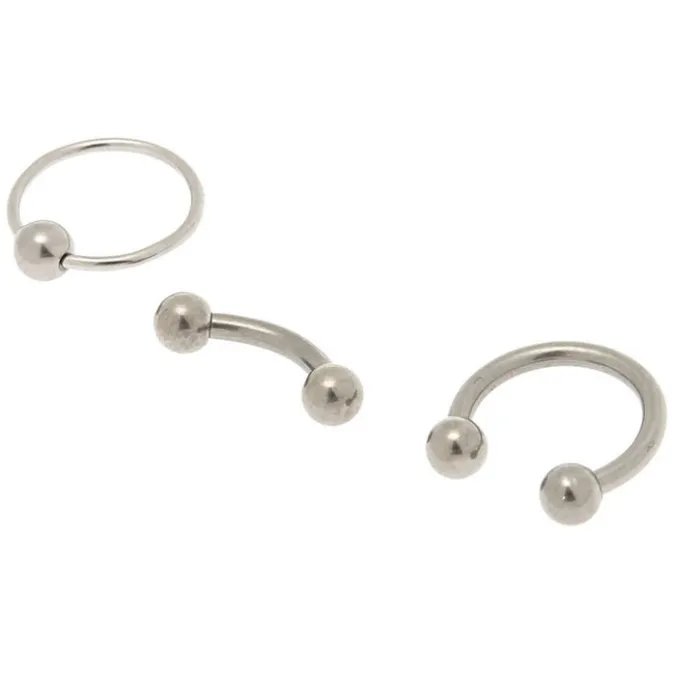 ICING Titanium 16G Assorted Cartilage Earrings - 3 Pack