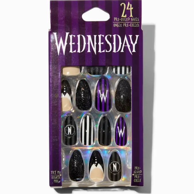 ICING Wednesday&trade; Stiletto Press On Faux Nail Set - 24 Pack