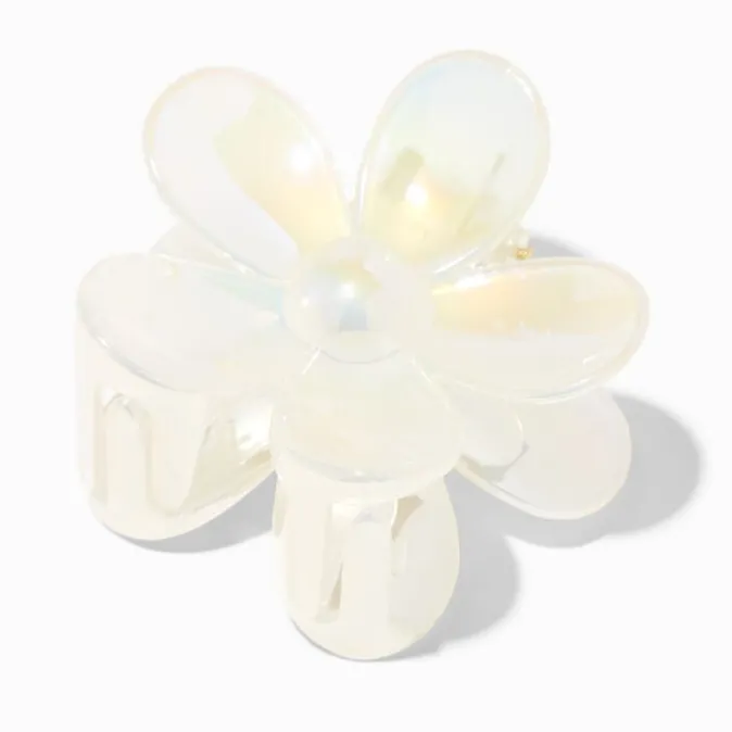 ICING White Iridescent Medium Flower Hair Claw