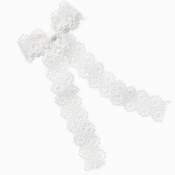 ICING White Lacy Daisy Bow Hair Clip