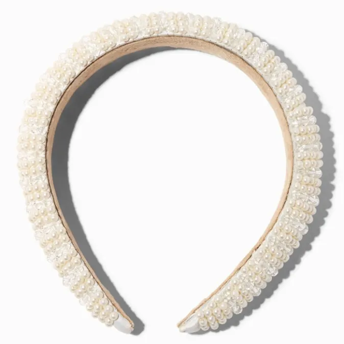 ICING White Pearl & Crystal Puffy Headband