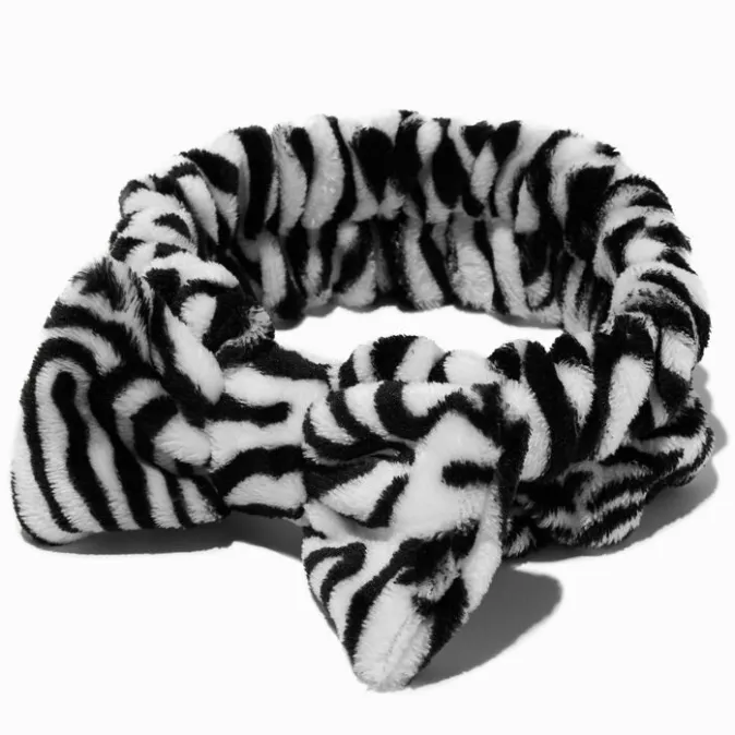 ICING Zebra Furry Makeup Bow Headwrap